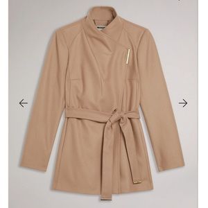 Ted Baker ROSESS Camel Short Wool Wrap Coat - US 6 (Ted Baker 2)